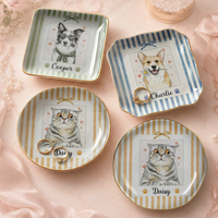 Custom Pet Portrait Trinket Tray Personalized Ceramic Jewelry Dish Dog Cat Keepsake Ring Dish Gift for Pet Lovers