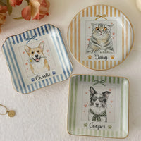 Custom Pet Portrait Trinket Tray Personalized Ceramic Jewelry Dish Dog Cat Keepsake Ring Dish Gift for Pet Lovers
