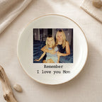 Close-up of Custom Photo Trinket Dish Personalized Ceramic Jewelry Ring Holder Gift for Mom Grandma