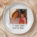 Custom Photo Trinket Dish Personalized Ceramic Jewelry Ring Holder Gift for Mom Grandma