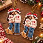 Custom Pregnancy Announcement Ornament Personalized First Christmas With Baby Couple Gift For Expect