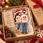 Custom Pregnancy Announcement Ornament Personalized First Christmas With Baby Couple Gift For Expect