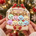 Cute Dumpling Family Christmas Ornament Personalized Acrylic Holiday Tree Decor Gift