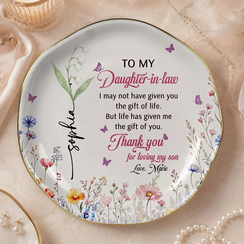 Daughter-in-Law Gift Trinket Dish Sentimental Mother in Law Quote Jewelry Tray