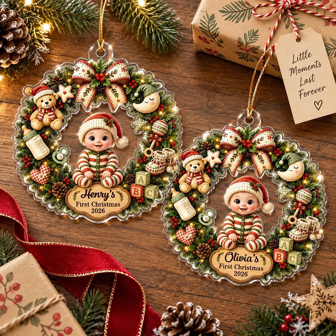 First Christmas Ornament Personalized Baby Keepsake Newborn Gift
