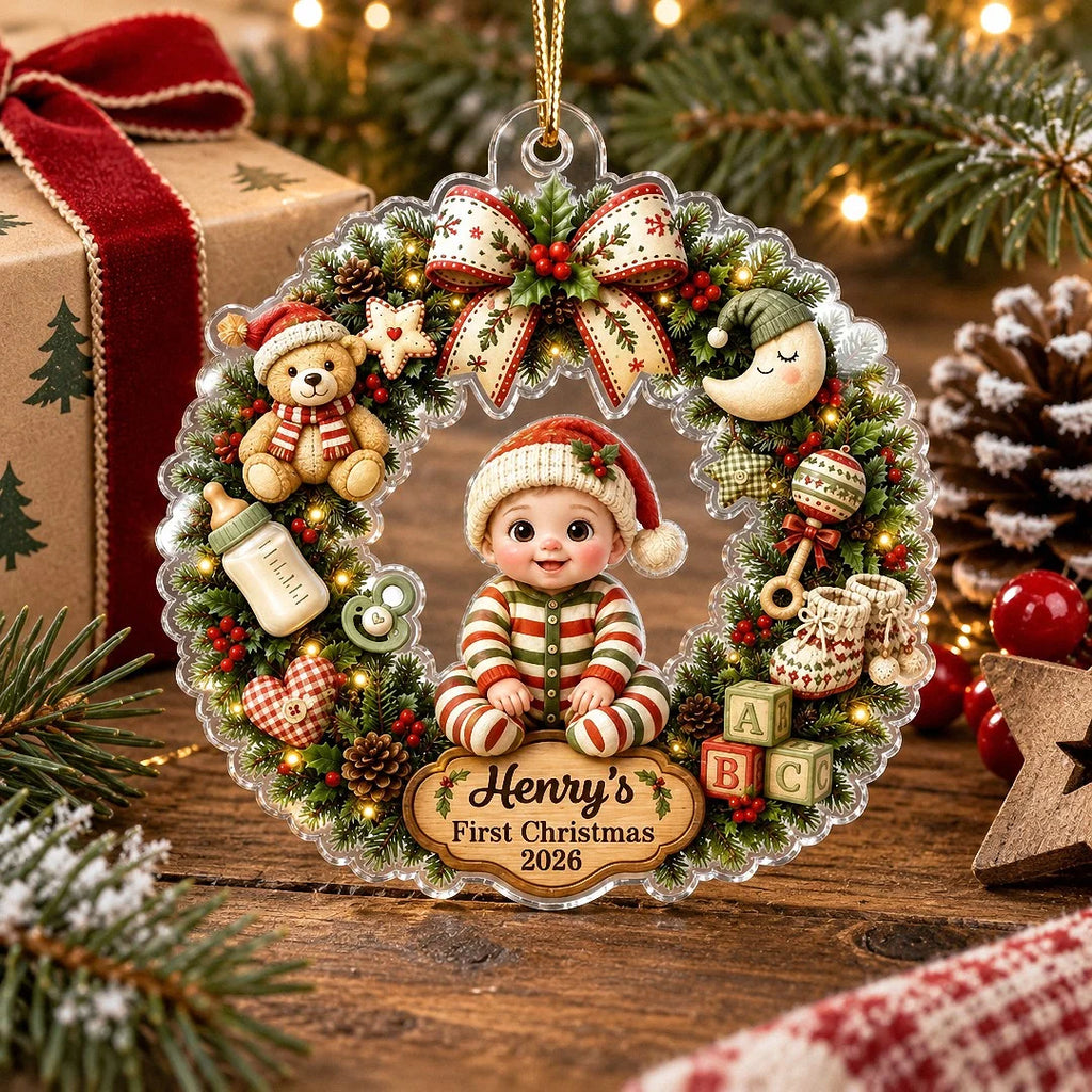 First Christmas Ornament Personalized Baby Keepsake Newborn Gift