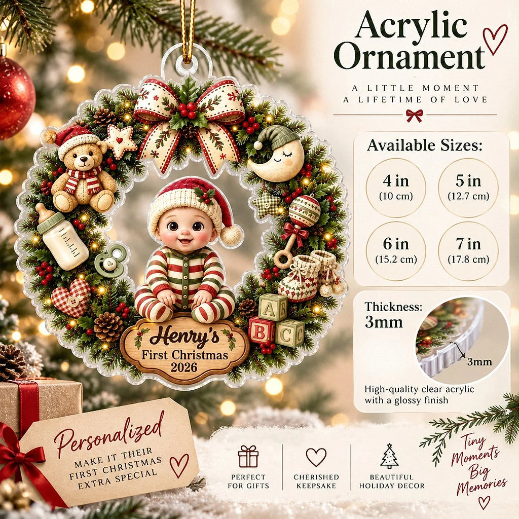 First Christmas Ornament Personalized Baby Keepsake Newborn Gift