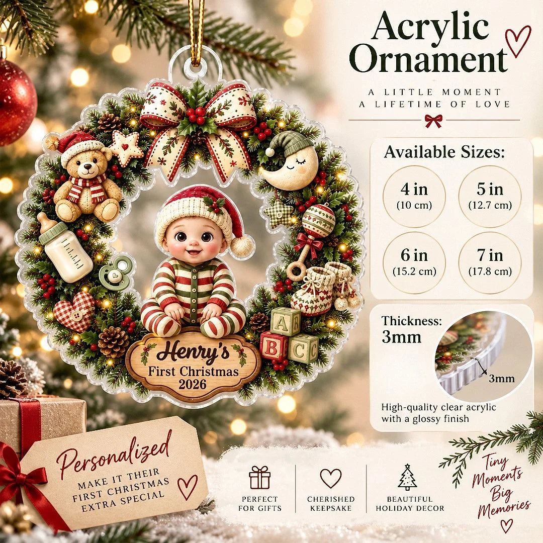 First Christmas Ornament Personalized Baby Keepsake Newborn Gift