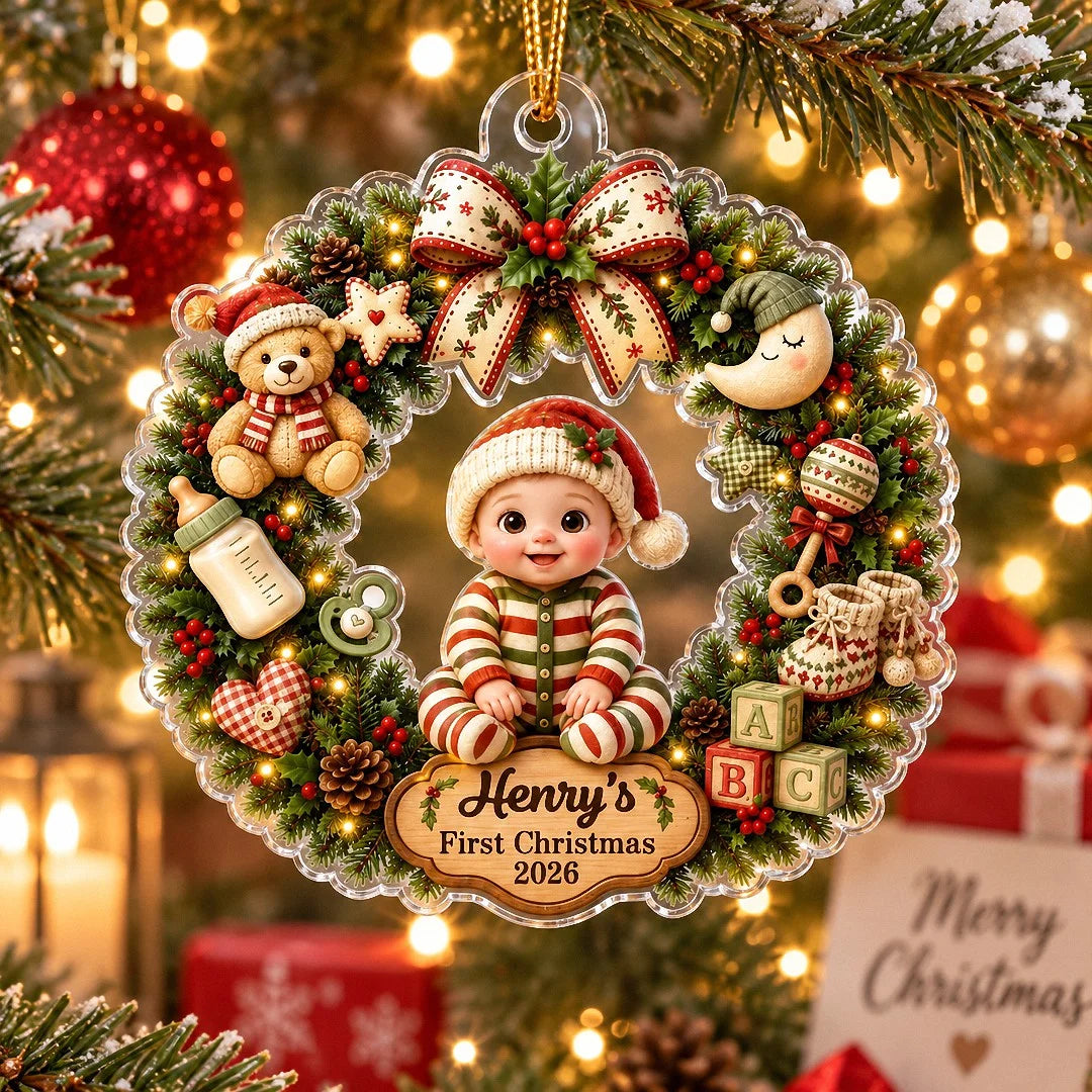First Christmas Ornament Personalized Baby Keepsake Newborn Gift