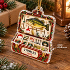 Fishing Tackle Box Christmas Ornament Personalized Fishing Tree Decor Gift