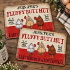 Fluffy Butt Hut Spoiled Hens Sign Funny Chicken Coop Decor Last One In Is A Rotten Egg Rustic Farmho