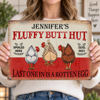 Fluffy Butt Hut Spoiled Hens Sign Funny Chicken Coop Decor Last One In Is A Rotten Egg Rustic Farmho