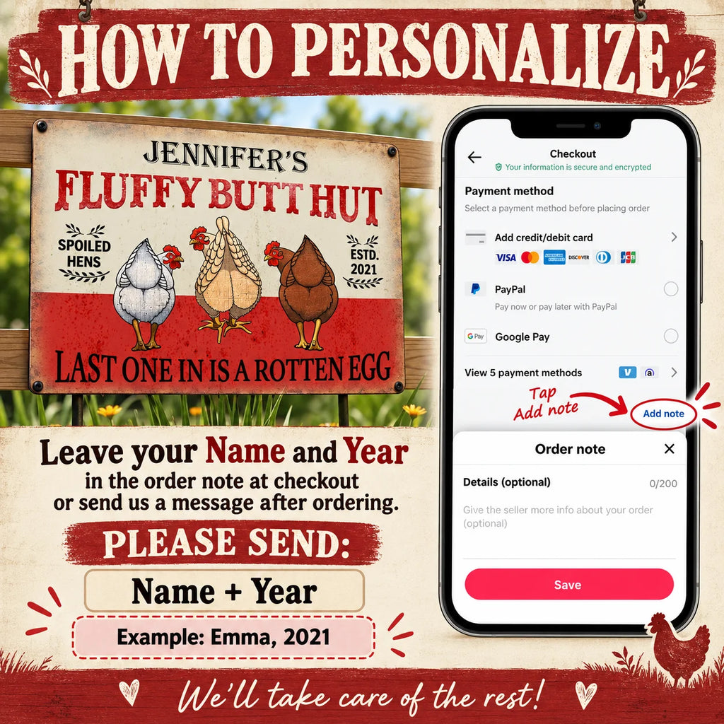 Fluffy Butt Hut Spoiled Hens Sign Funny Chicken Coop Decor Last One In Is A Rotten Egg Rustic Farmho