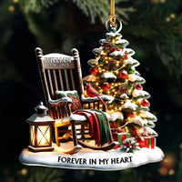 Close-up of Forever in My Heart Ornament, Personalized Memorial Christmas Ornament with Cardinals and Rocking Ch for streetwear fans in Los Angeles