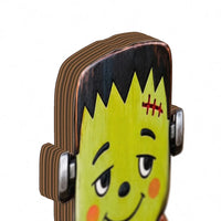 Close-up of Frankenstein's Monster Wooden Tabletop Decoration, Personalized Halloween Shelf Sitter Spooky Mantel for streetwear fans in Los Angeles