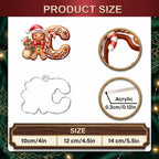 Gingerbread Alphabet Letter Christmas Ornament Personalized Custom Name Cute Gingerbread Man Snowman