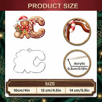 Customer in Los Angeles wearing Gingerbread Alphabet Letter Christmas Ornament Personalized Custom Name Cute Gingerbread Man Snowman