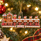 Gingerbread Train Ornament Personalized Christmas Tree Decor Custom Name Holiday Gift
