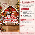 Close-up of GRANDKIDS Melt Our Hearts Personalized Christmas Snowman Family Wall Sign Custom Name Grandparent Gi