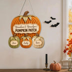 Grandma & Grandpa's PUMPKIN PATCH Personalized Wall Hanging Fall Family Decor Gift