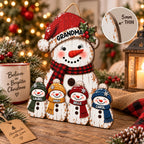 GRANDMA Ornament Personalized Rustic Snowman Family Christmas Gift Custom Name