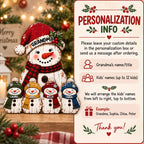 GRANDMA Ornament Personalized Rustic Snowman Family Christmas Gift Custom Name