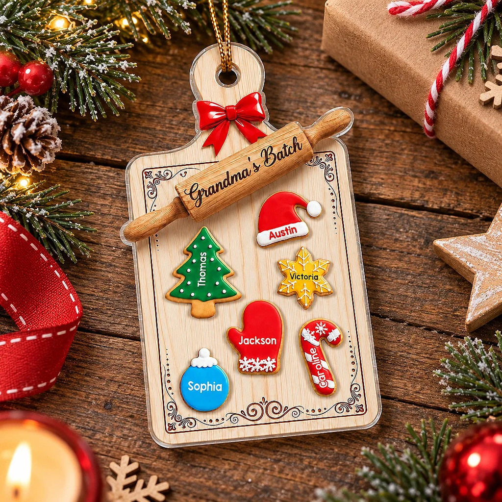 Grandma's Batch Personalized Christmas Ornament Custom Name Wooden Baking Gift