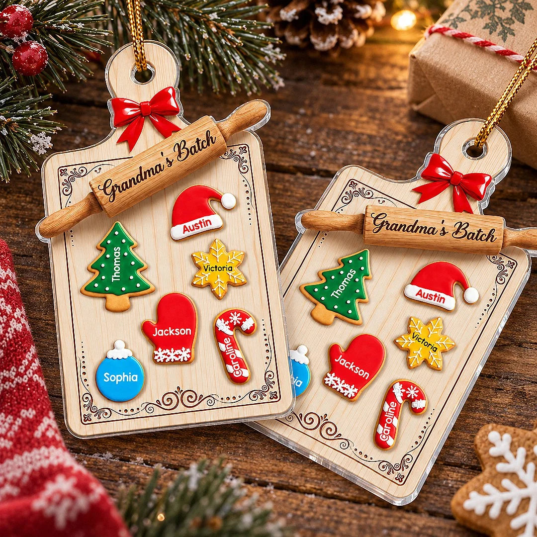 Grandma's Batch Personalized Christmas Ornament Custom Name Wooden Baking Gift