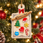 Close-up of Grandma's Batch Personalized Christmas Ornament Custom Name Wooden Baking Gift