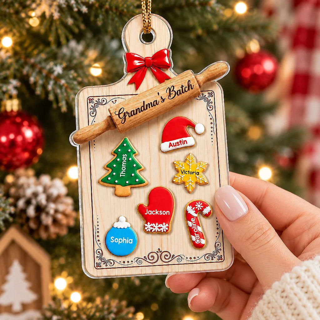 Grandma's Batch Personalized Christmas Ornament Custom Name Wooden Baking Gift