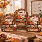 Close-up of Grandma's Pumpkin Patch My Greatest Blessing Sign Personalized Fall Decor Gift for Grandmother