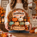 Close-up of Grandma's Pumpkin Patch Wall Decor My Greatest Blessing Personalized Fall Sign