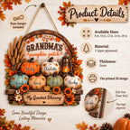 Grandma's Pumpkin Patch Wall Decor My Greatest Blessing Personalized Fall Sign