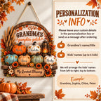 Close-up of Grandma's Pumpkin Patch Wall Decor My Greatest Blessing Personalized Fall Sign