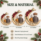 Growing Old Together personalized wooden moon ornament - 3.5, 4.5 and 5.5 inch sizes and 3 mm plywood material