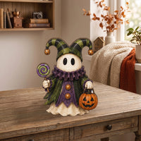 Close-up of Halloween Ghost Figurines Set Cute Spooky Costumed Ghost Figurine Tiered Tray Decor and Collectible  for streetwear fans in Los Angeles