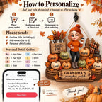 Hello Fall Grandma's Pumpkin Patch Personalized Wall Hanging Custom Grandkids Names Gift