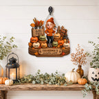 Hello Fall Grandma's Pumpkin Patch Personalized Wall Hanging Custom Grandkids Names Gift