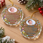 Customer in Los Angeles wearing Hi Mommy Grandma Told Me You Are Awesome Amazing Mother Ornament New Mom Gift First Christmas Keepsa