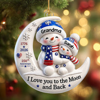 I Love You to the Moon and Back Ornament, 1776-2026 250th Anniversary America Keepsake, Personalized available at our Los Angeles warehouse