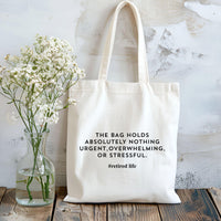 RodyThread Funny Retired Life The Bag Holds Absolutely Nothing Urgent Canvas Tote Bag For Retirees Men Women Minimalist Aesthetic Natural Beige Cotton Retirement Gift Bag Coworker Leaving Present New Retired Christmas Gift Funny Retirement Tote Bag