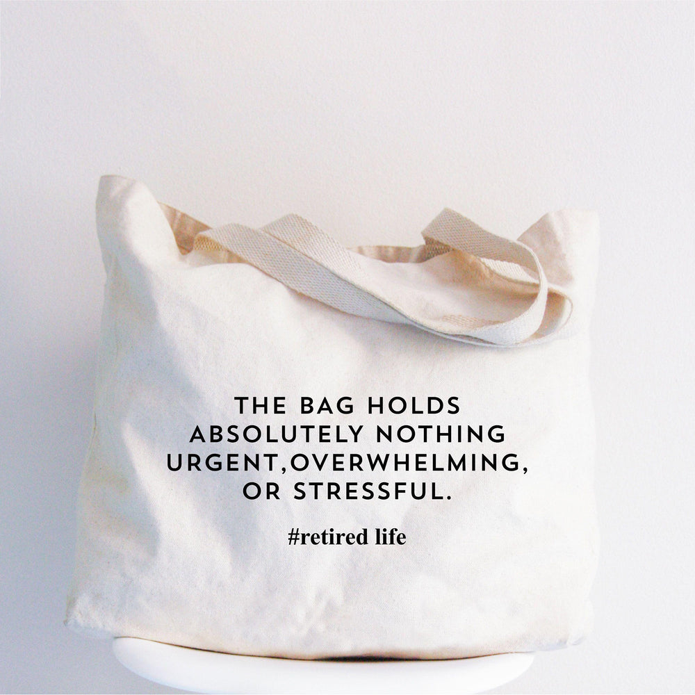 RodyThread Funny Retired Life The Bag Holds Absolutely Nothing Urgent Canvas Tote Bag For Retirees Men Women Minimalist Aesthetic Natural Beige Cotton Retirement Gift Bag Coworker Leaving Present New Retired Christmas Gift Funny Retirement Tote Bag