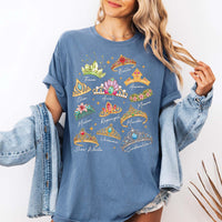 RodyThread Unbranded Fairytale Princess Crowns Signature Short Sleeve T-Shirt Graphic Tee For Women And Teens Coquette Whimsical Preppy Aesthetic Beige Cotton Blend Magical Vacation 2026 Besties Girls Trip Top Casual Loose Fit Summer Y2K Apparel