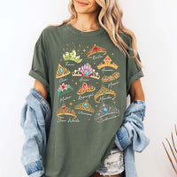 RodyThread Unbranded Fairytale Princess Crowns Signature Short Sleeve T-Shirt Graphic Tee For Women And Teens Coquette Whimsical Preppy Aesthetic Beige Cotton Blend Magical Vacation 2026 Besties Girls Trip Top Casual Loose Fit Summer Y2K Apparel
