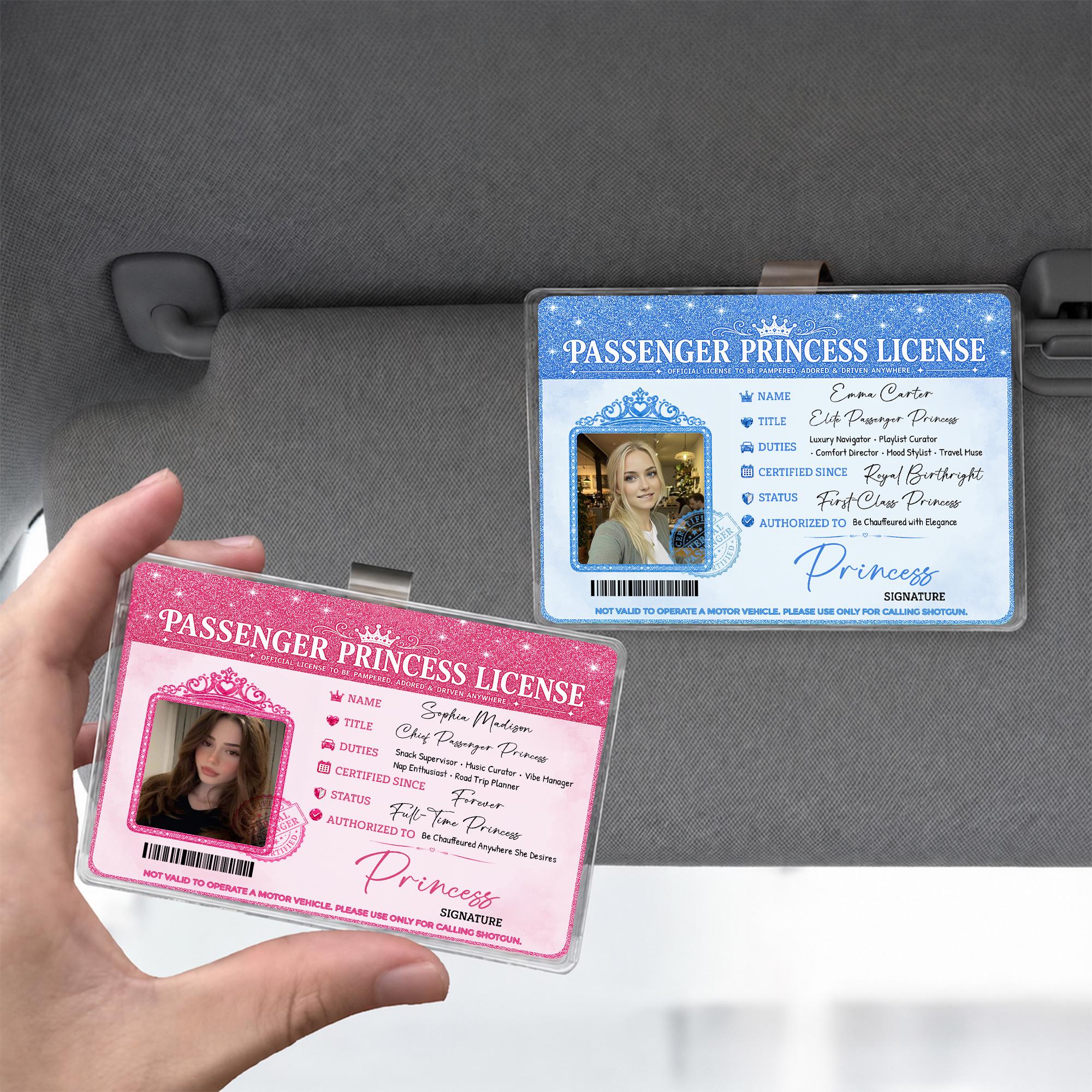 Rodyhread Custom Passenger Princess Car Visor Clip Luxury Photo Visor Clip Novelty Card Holder For Girlfriend Wife Her Pink Y2K Coquette Girly Meme Glitter Acrylic Metal Cute Passenger Seat Car Accessories Gag Gift From Husband Boyfriend