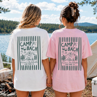 RodyThread Custom Camp Bachelorette Oversized T-Shirt Bridesmaids & Bridal Party Retro Vintage Lake Cabin Vibe Cotton Girls Trip Matching Vacation Outfit Lake Weekend Tee Mountain Bride Custom Camp Bach Shirt