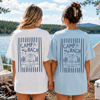 RodyThread Custom Camp Bachelorette Oversized T-Shirt Bridesmaids & Bridal Party Retro Vintage Lake Cabin Vibe Cotton Girls Trip Matching Vacation Outfit Lake Weekend Tee Mountain Bride Custom Camp Bach Shirt