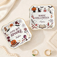 Close-up of Magic Halloween Night Boo Trinket Dish Spooky Witchy Jewelry Tray Ring Dish Halloween Home Decor Gif for streetwear fans in Los Angeles