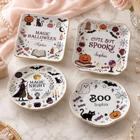 Close-up of Magic Halloween Night Boo Trinket Dish Spooky Witchy Jewelry Tray Ring Dish Halloween Home Decor Gif for streetwear fans in Los Angeles