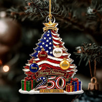 Merry Christmas 250th 1776-2026 Ornament, America 250th Anniversary US Semiquincentennial American F on a hanger, ready to ship from Los Angeles